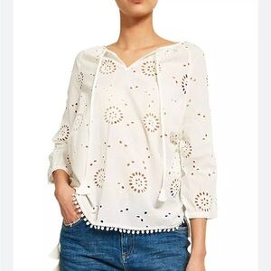 NWT MINT VELVET white eyelet top